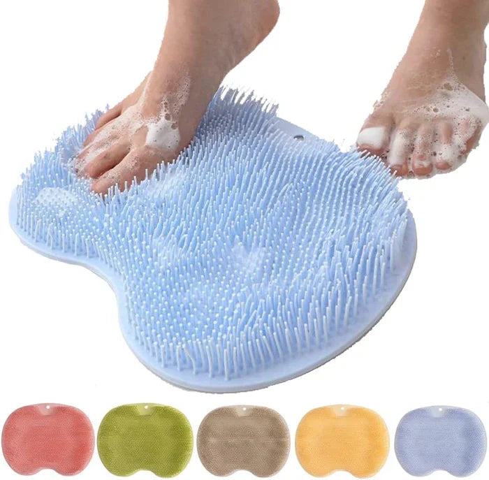 Foot Cleaning Mat Silicone Bristle Massage Suction-Cup Non-Slip