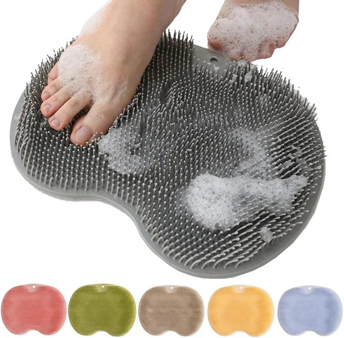 Foot Cleaning Mat Silicone Bristle Massage Suction-Cup Non-Slip