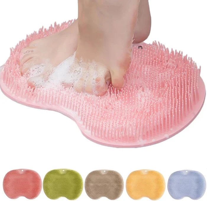 Foot Cleaning Mat Silicone Bristle Massage Suction-Cup Non-Slip