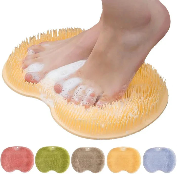 Foot Cleaning Mat Silicone Bristle Massage Suction-Cup Non-Slip