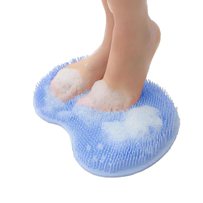 Foot Cleaning Mat Silicone Bristle Massage Suction-Cup Non-Slip