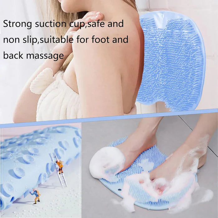 Foot Cleaning Mat Silicone Bristle Massage Suction-Cup Non-Slip