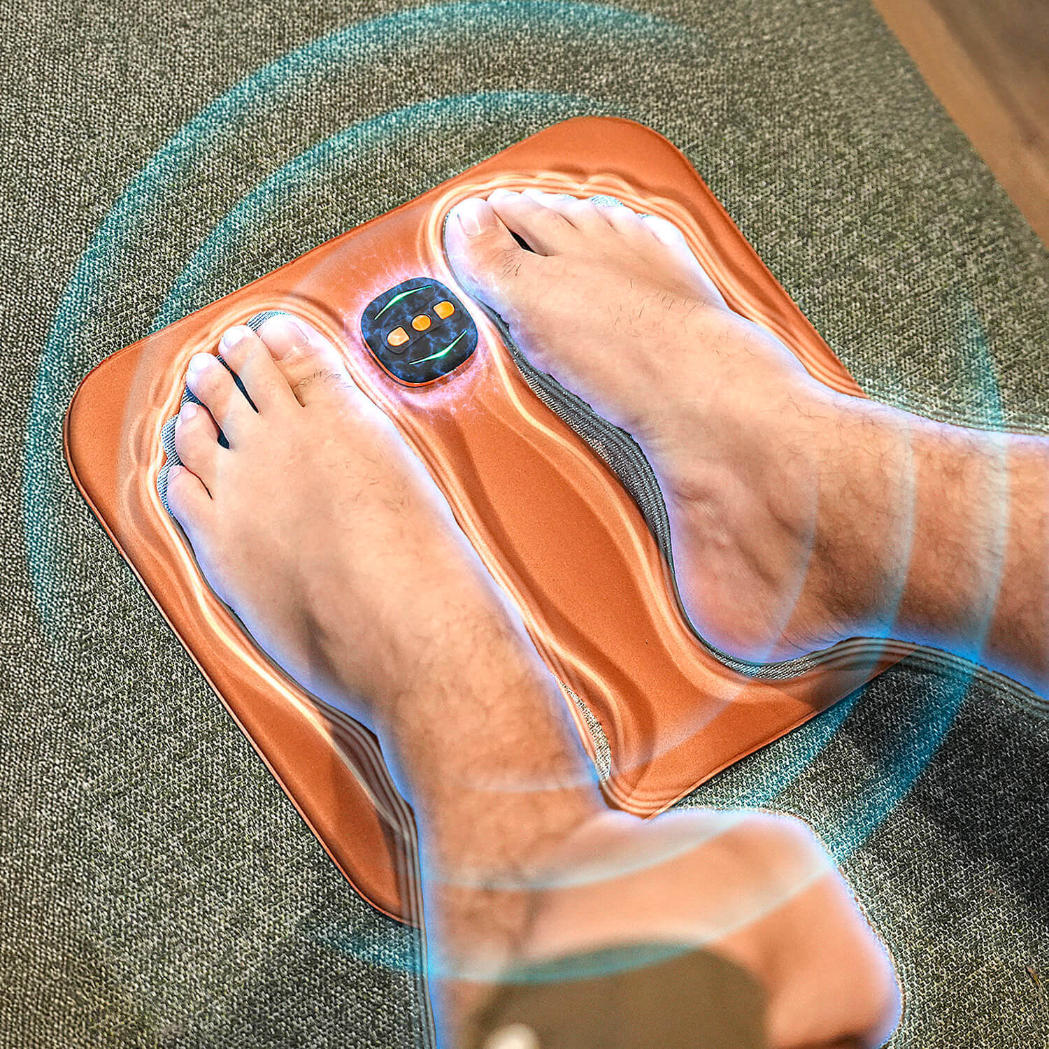 Foot Stimulator NMES Therapy Copper-Fiber Cushion Remote & USB-C