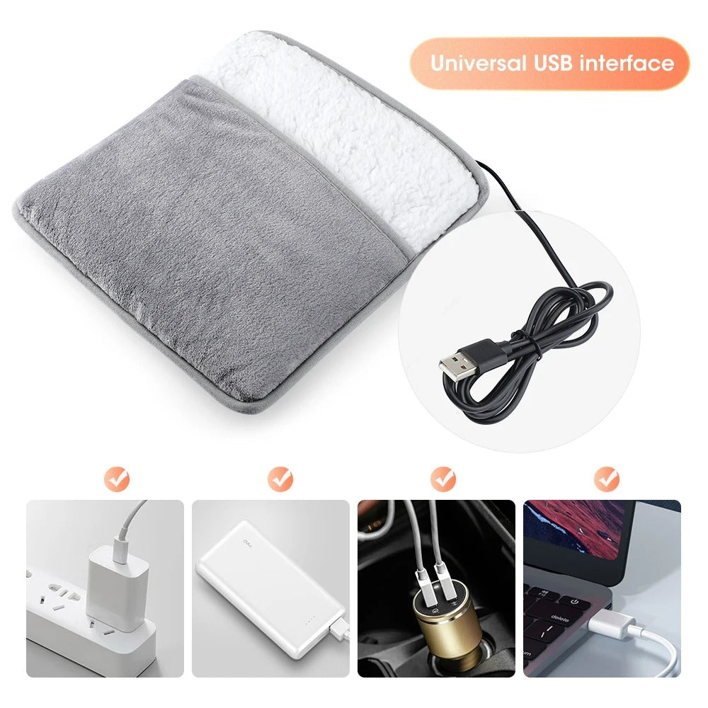 Foot Warmer USB-Powered Soft Flannel 104°F