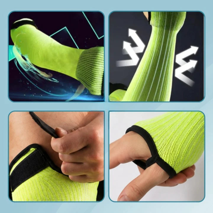 Forearm Sleeve Cut-Resistant Heat-Resistant Velcro & Thumb Holes