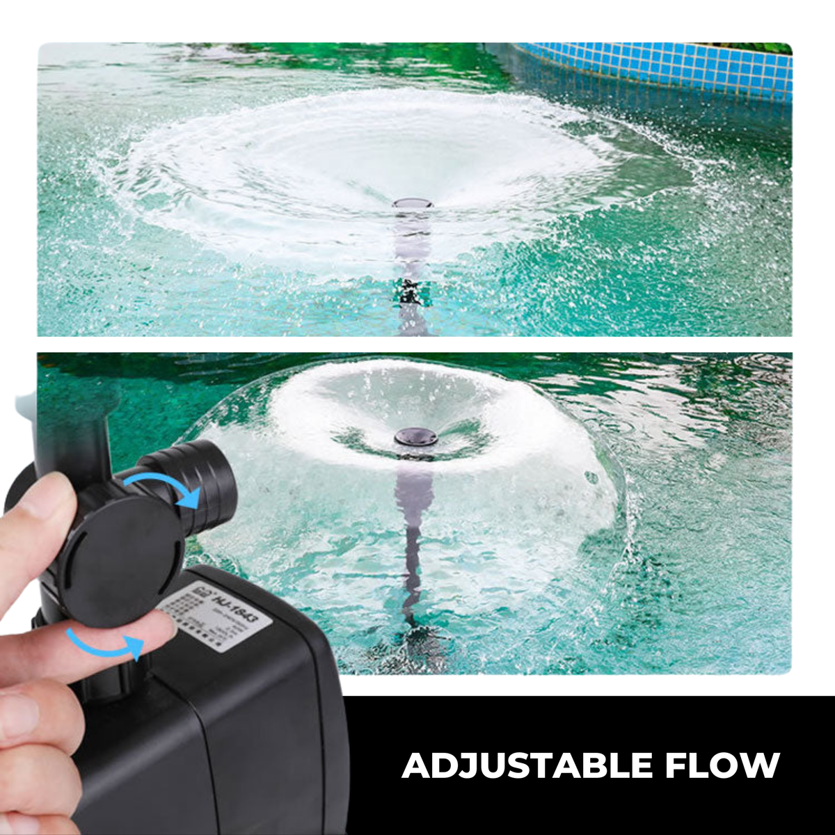 Fountain Pump 12 LED Lights Adjustable Flow Quiet Operation