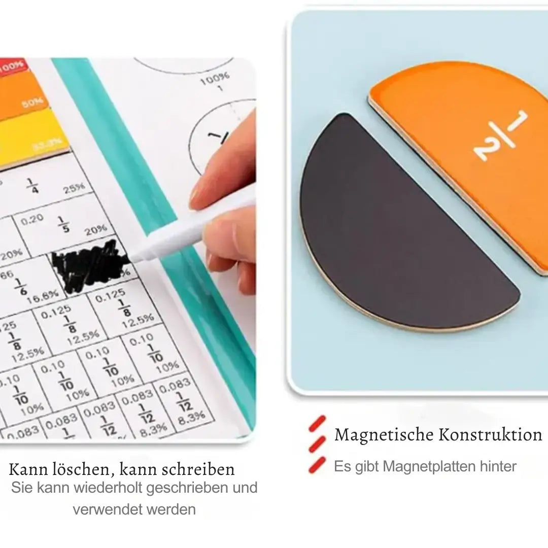 Fraction Learning Set Double Magnetic Tiles Plywood & Paper