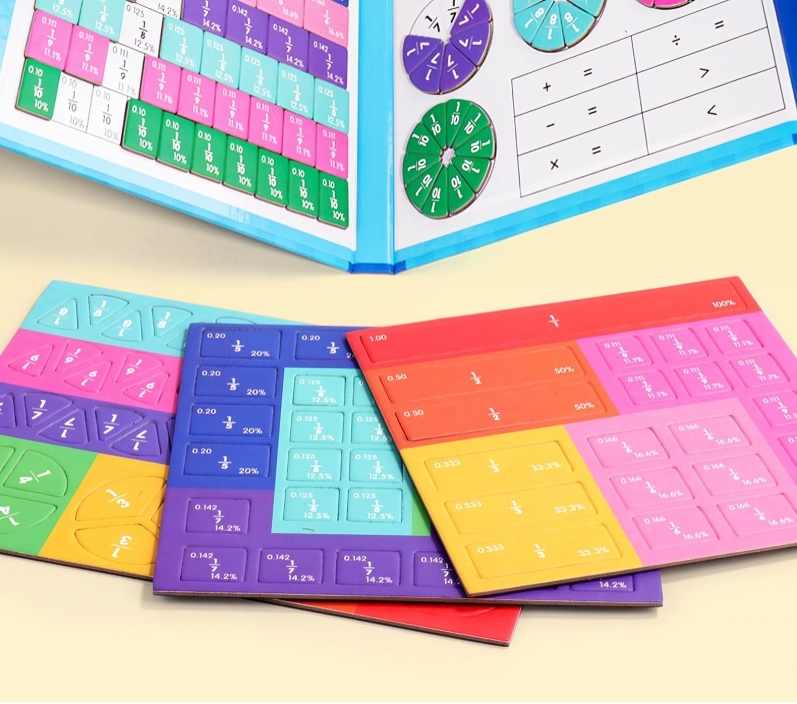 Fraction Puzzle Book Magnetic Hands-On With Pen & Paper
