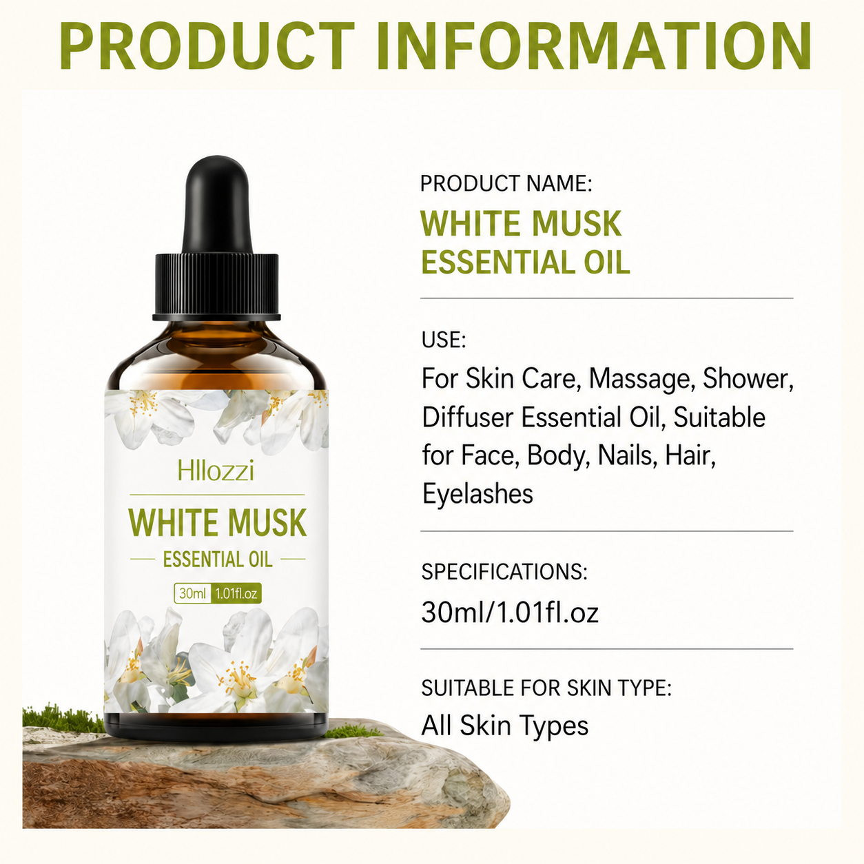 Fragrance Oil White Musk Long-Lasting For Diffuser & Body