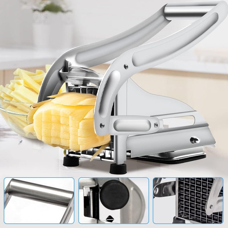 French Fry Cutter Stainless Steel Interchangeable Grids