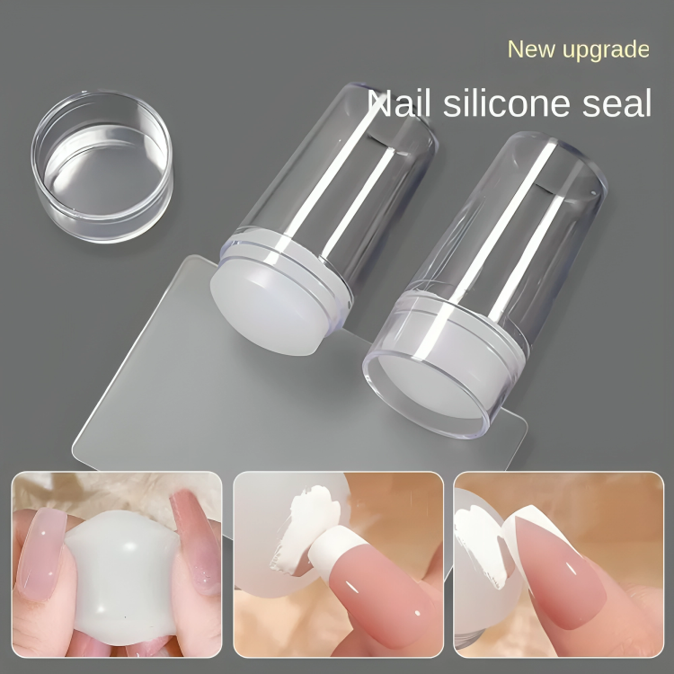French Manicure Stamp Set Soft Silicone Set of 2