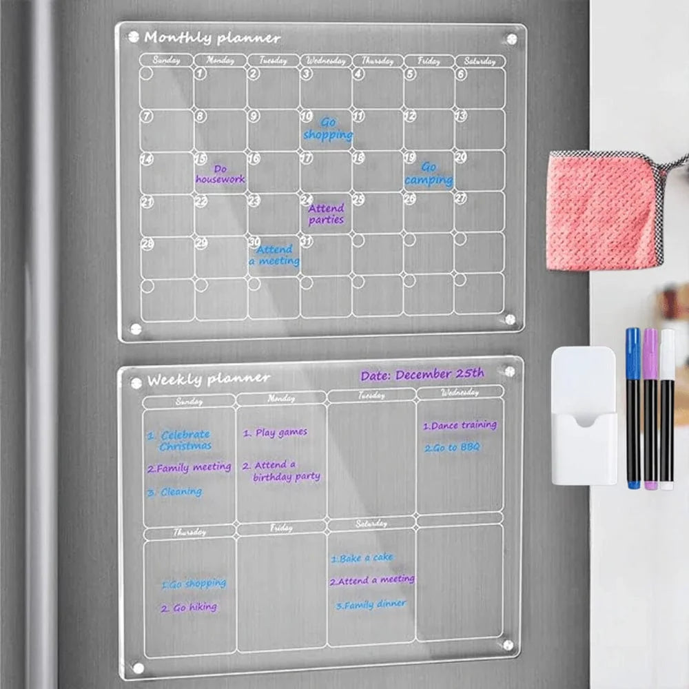 Fridge Calendar Magnetic Dry Erase With Three Markers