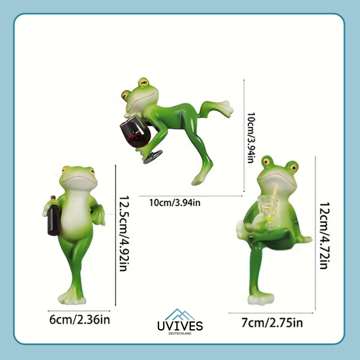 Frog Figurine Hand-Painted Weather-Resistant Resin