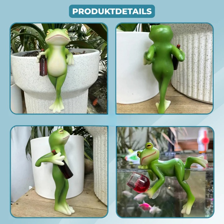 Frog Figurine Hand-Painted Weather-Resistant Resin
