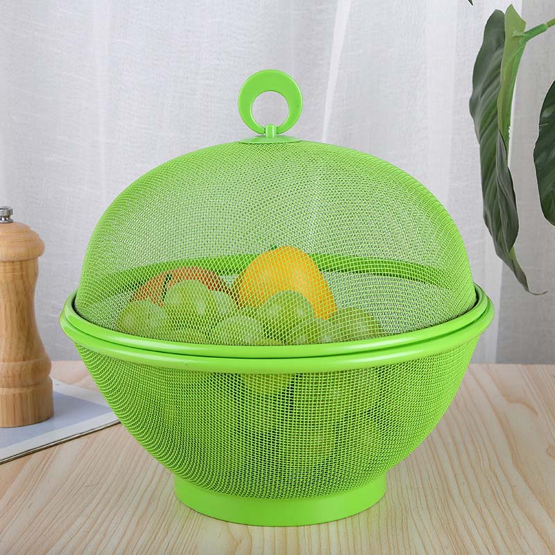 Fruit Basket Steel Mesh Breathable Lid & Strainer
