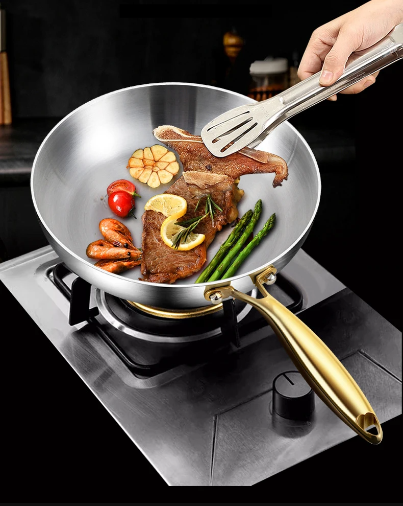 Frying Pan 316 Stainless Steel 7-Layer Induction Compatible