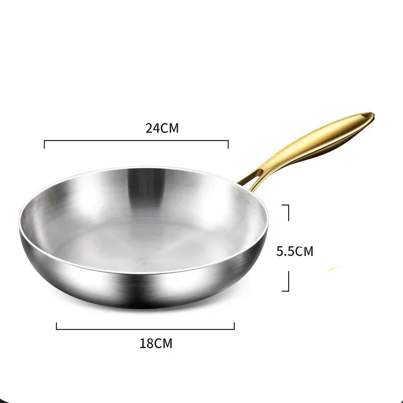 Frying Pan 316 Stainless Steel 7-Layer Induction Compatible