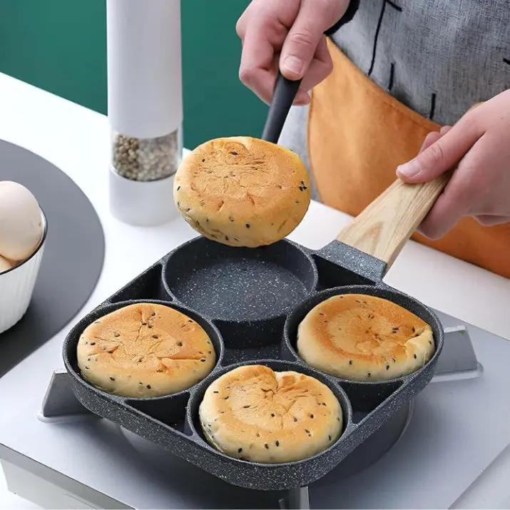 Frying Pan 4-Compartment Maifan Stone Non-Stick Induction Compatible