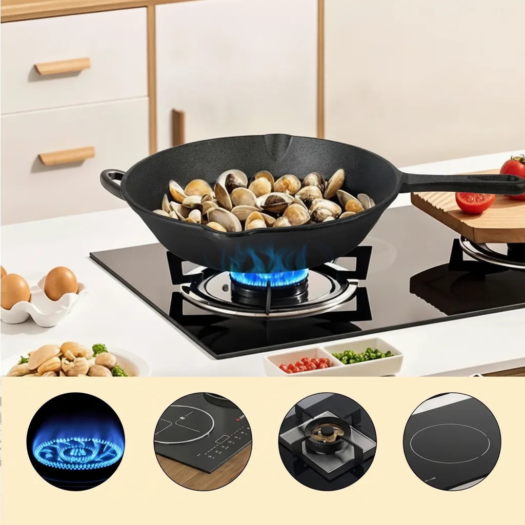 Frying Pan Set Cast Iron Non-Stick Set of 4