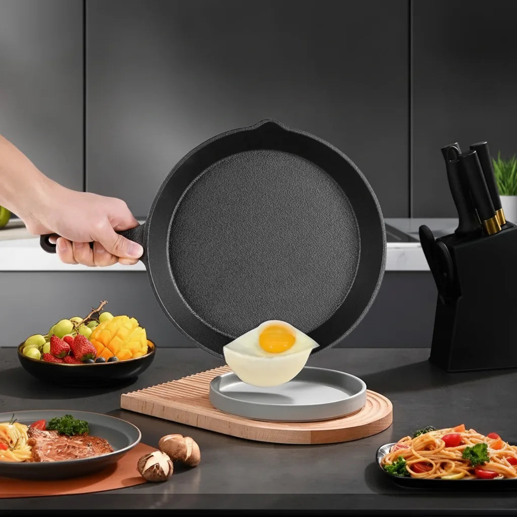 Frying Pan Set Cast Iron Non-Stick Set of 4