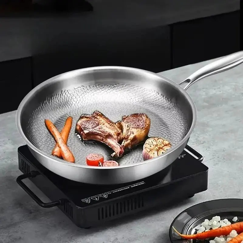 Frying Pan Titanium-Coated Nonstick Hand-Hammered