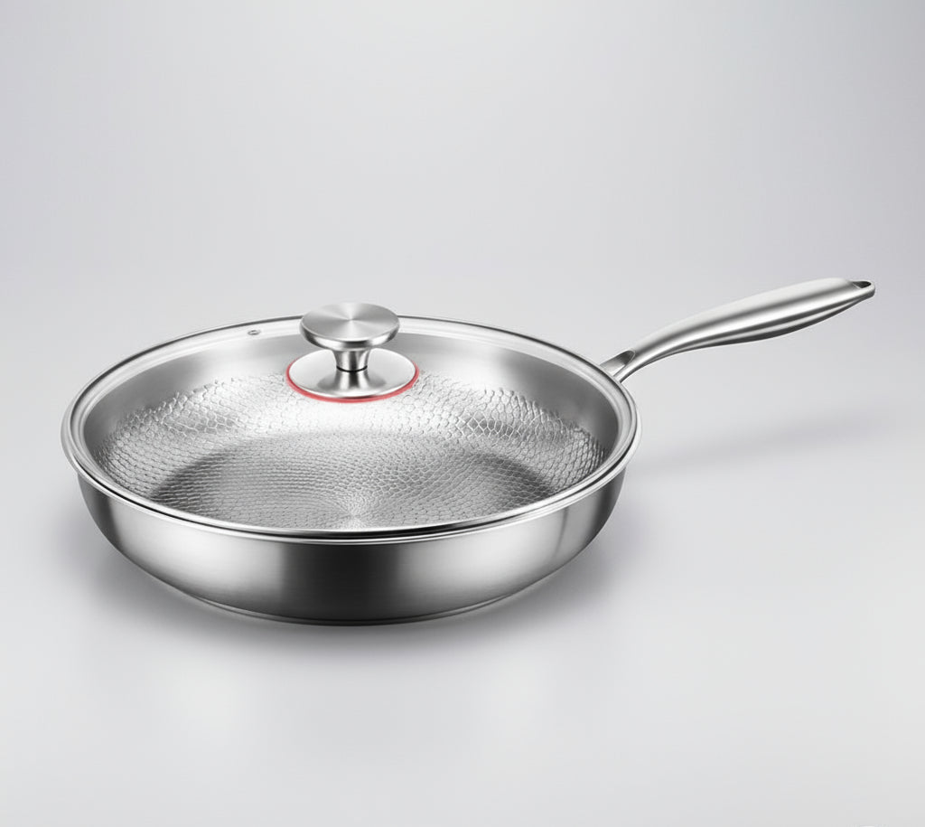 Frying Pan Titanium-Coated Nonstick Hand-Hammered Induction Compatible