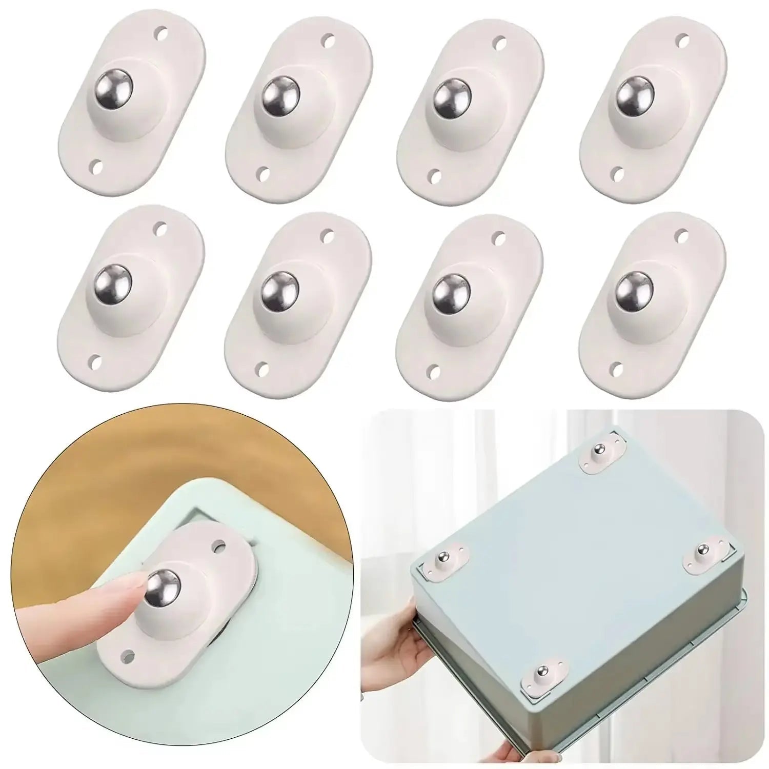 Furniture Glides 360° Stainless Steel Ball Self-Adhesive