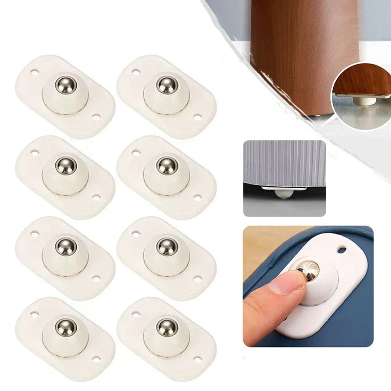 Furniture Glides Ball Bearing Self-Adhesive Set of 8