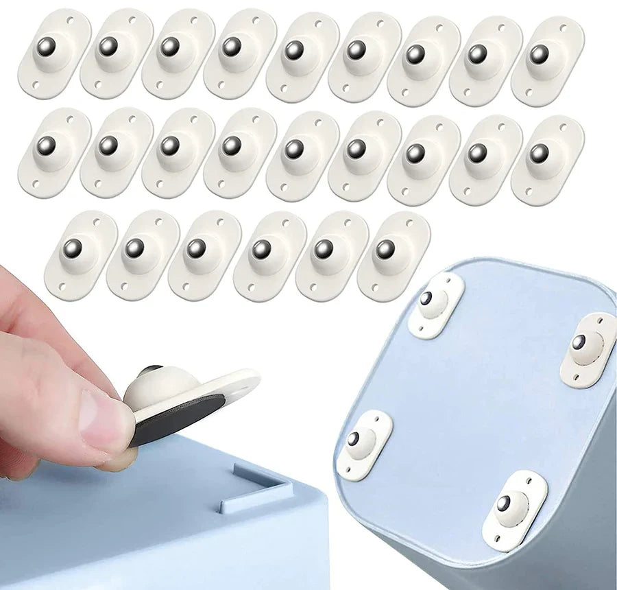 Furniture Glides Ball Bearing Self-Adhesive Set of 8