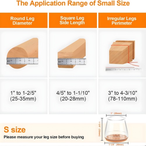 Furniture Leg Protectors Clear Stretch Silicone & Felt Pads