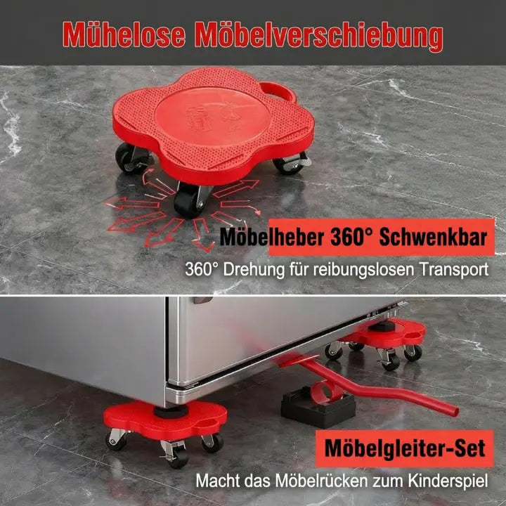 Furniture Mover Set Lever Lifter Locking Casters