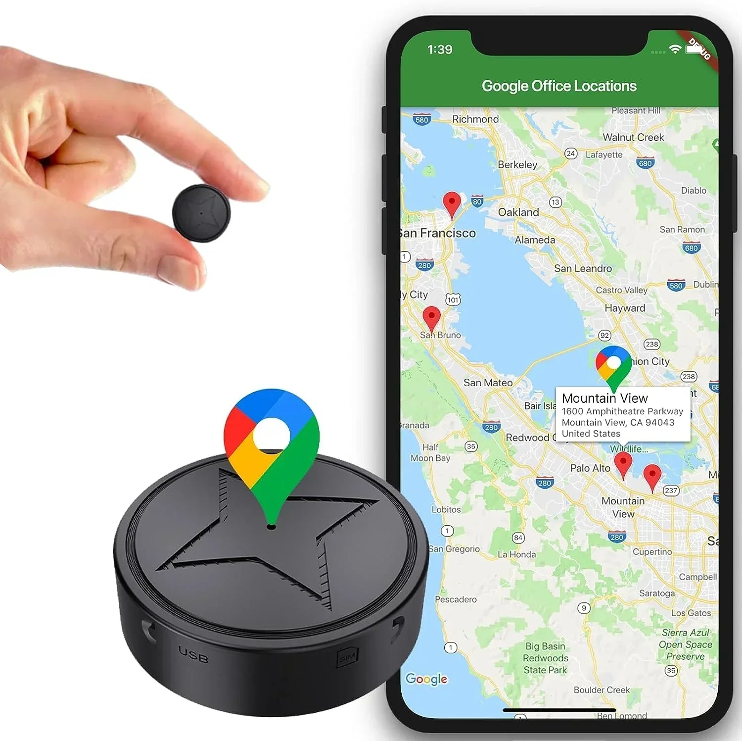 GPS Tracker Real-Time GPS & GSM 20-Day Battery