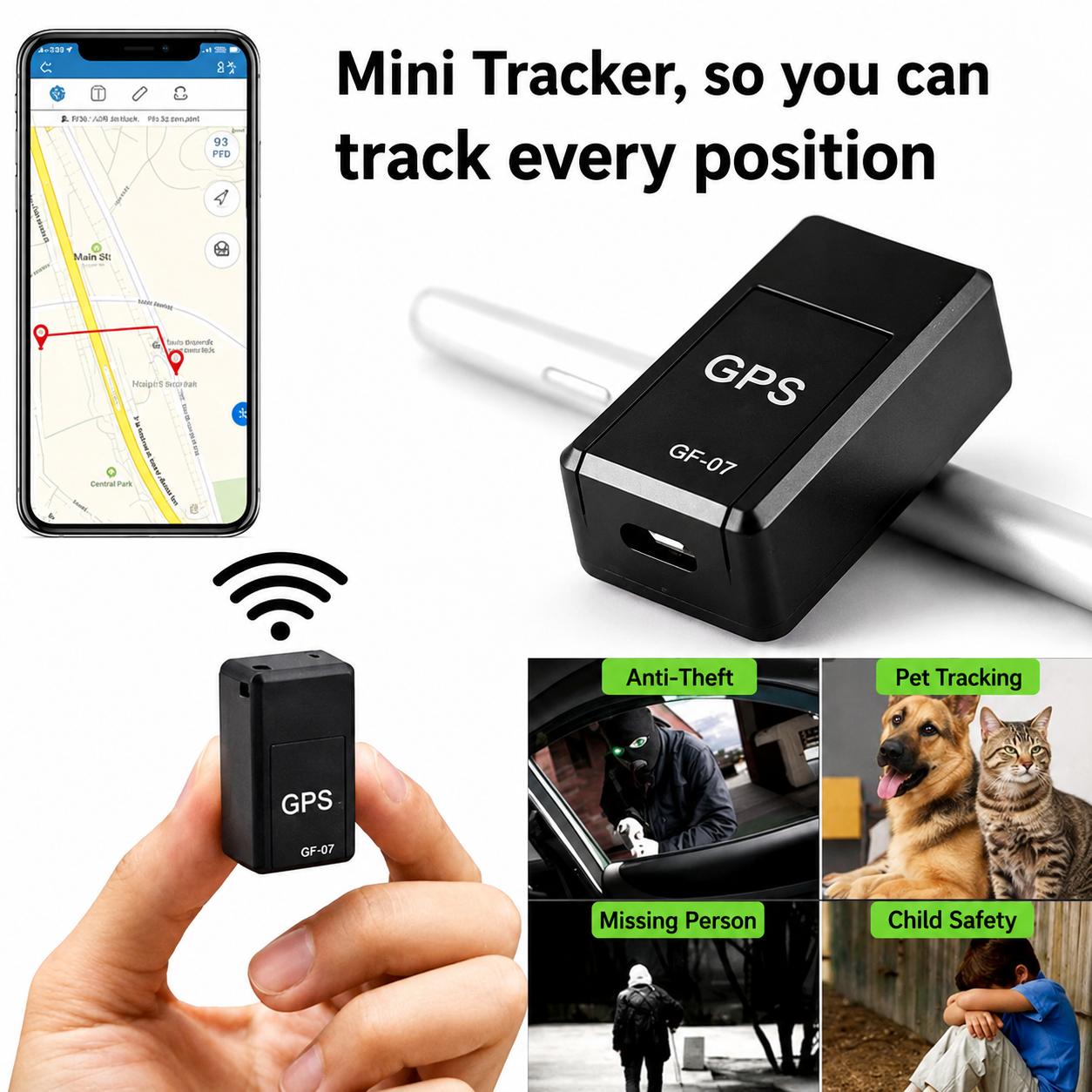 GPS Tracker Real-Time Magnetic No Subscription