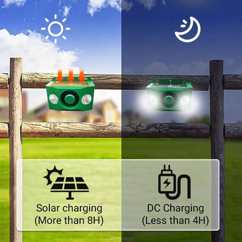 Garden Animal Deterrent Solar-Powered Flashing LED 33 Foot Range