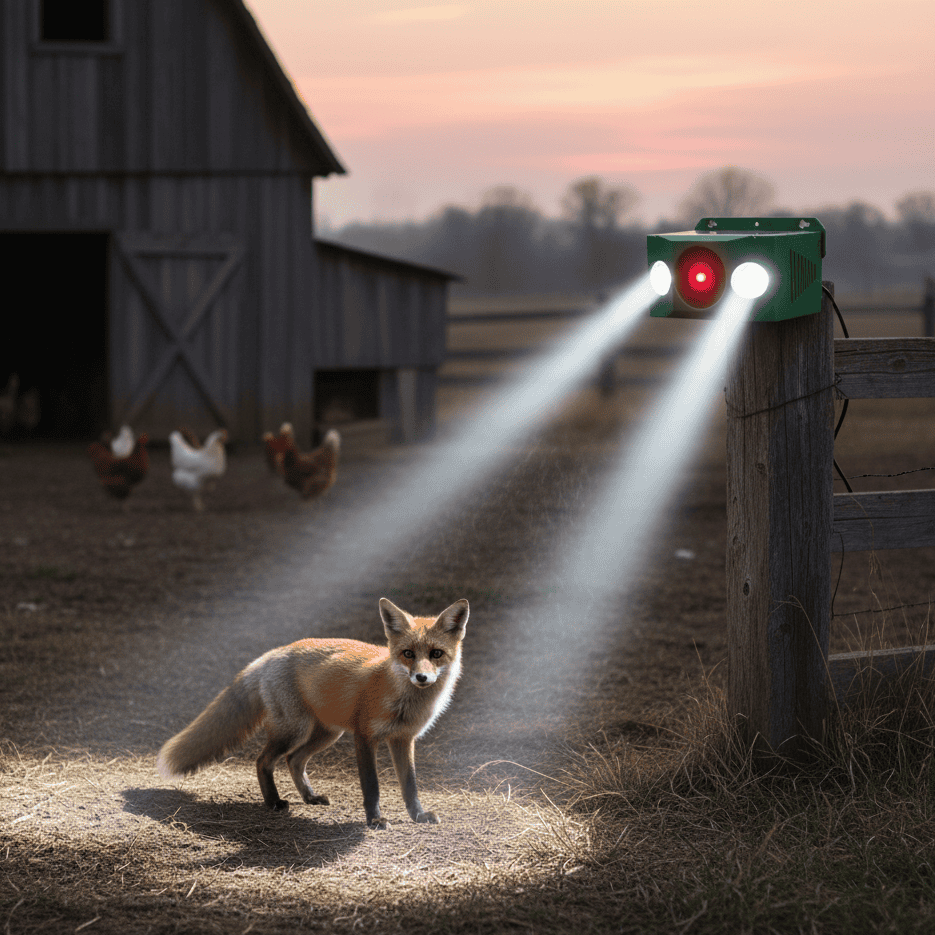 Garden Animal Deterrent Solar-Powered Flashing LED 33 Foot Range