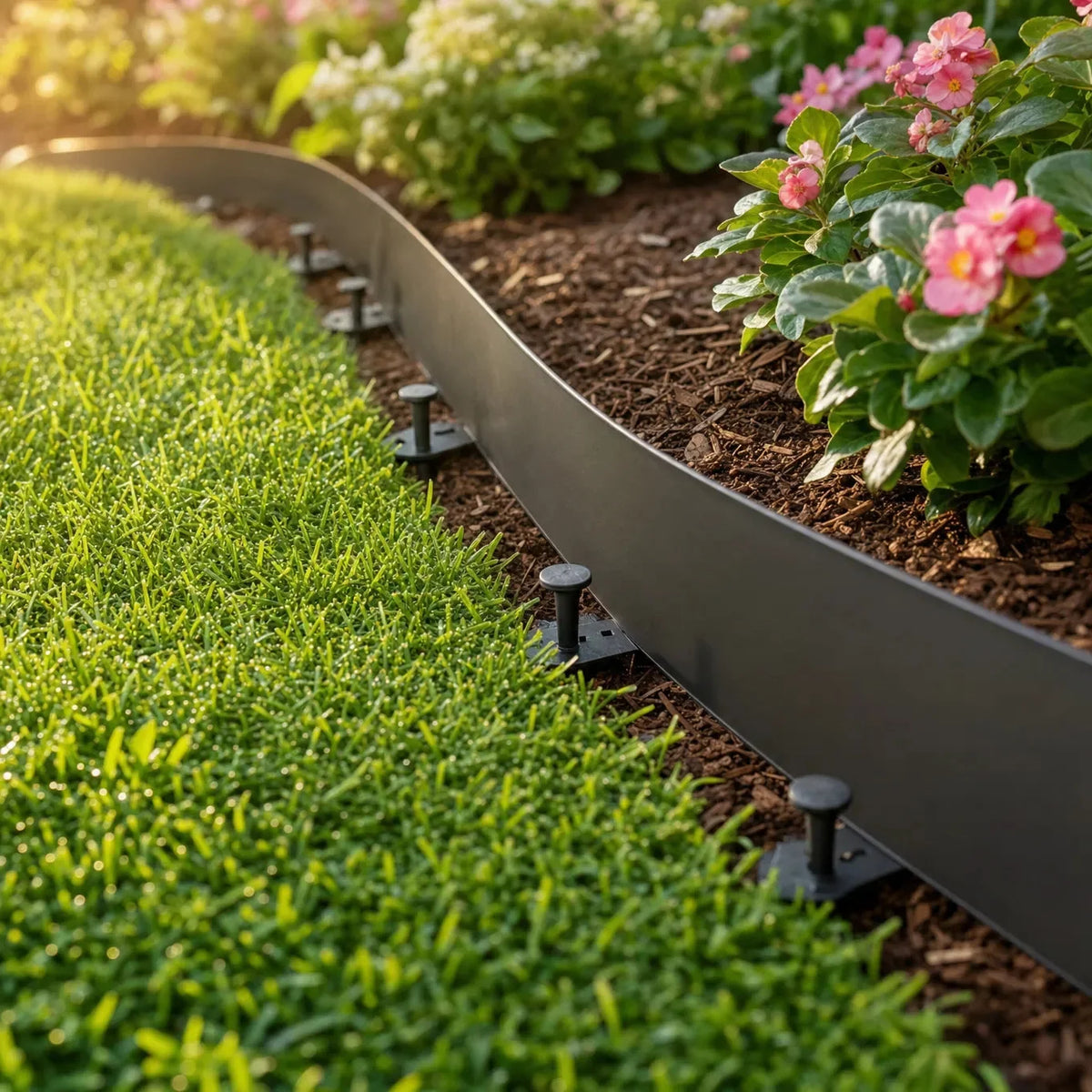Garden Bed Edging Flexible No-Dig Includes Anchor Pins