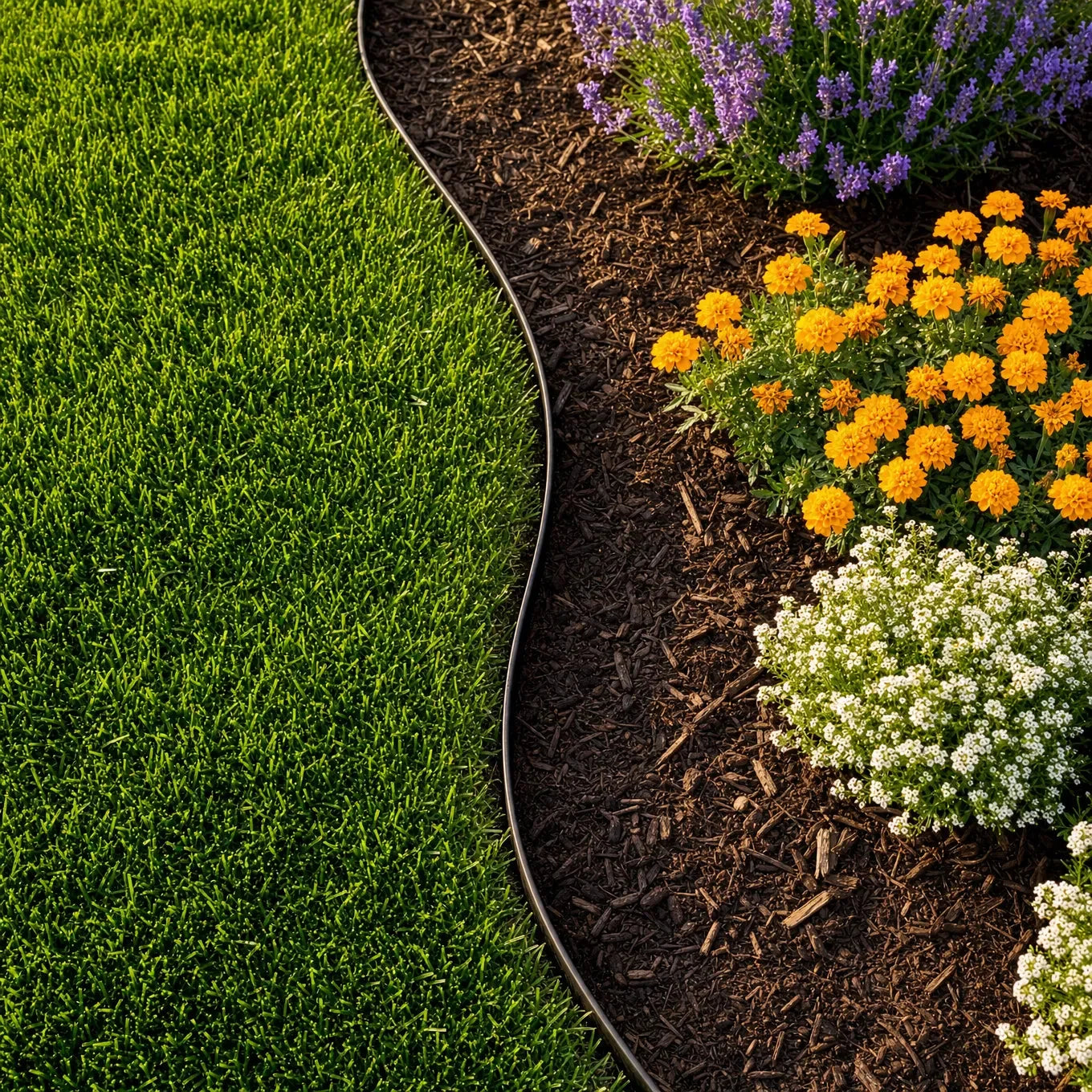 Garden Bed Edging Flexible No-Dig Includes Anchor Pins