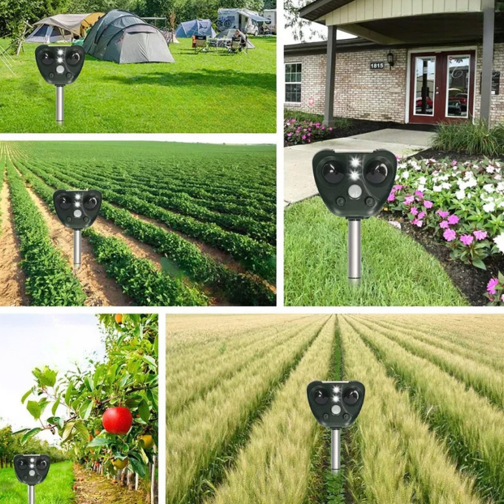 Garden Bird Repeller Solar Ultrasonic & LED Weatherproof