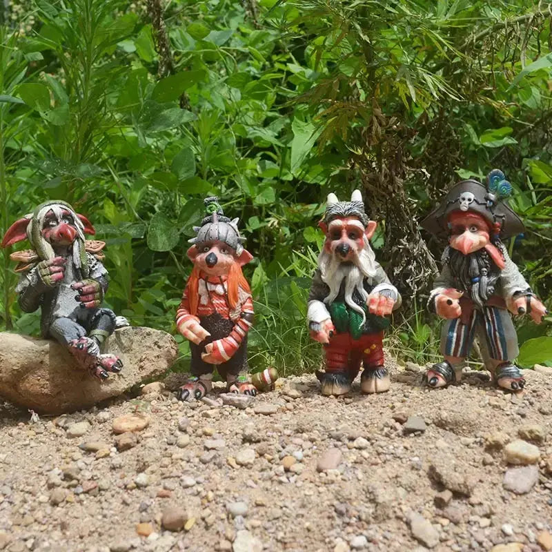 Garden Gnome Statue Hand-Painted Weather-Resistant Resin