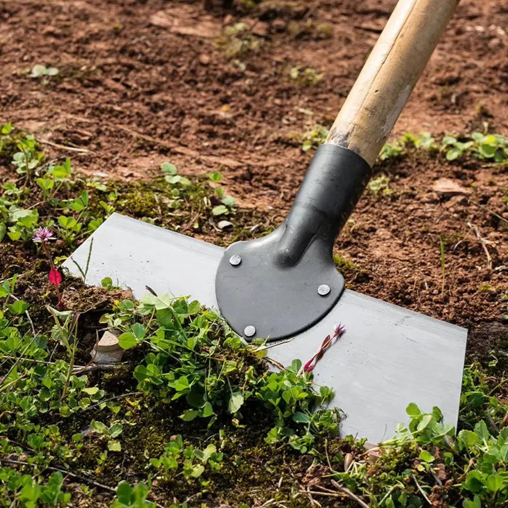 Garden Hoe Wide Steel Scraper Wooden Handle