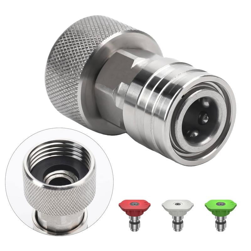 Garden Hose Adapter Stainless Steel Quick-Connect 3/4-Inch