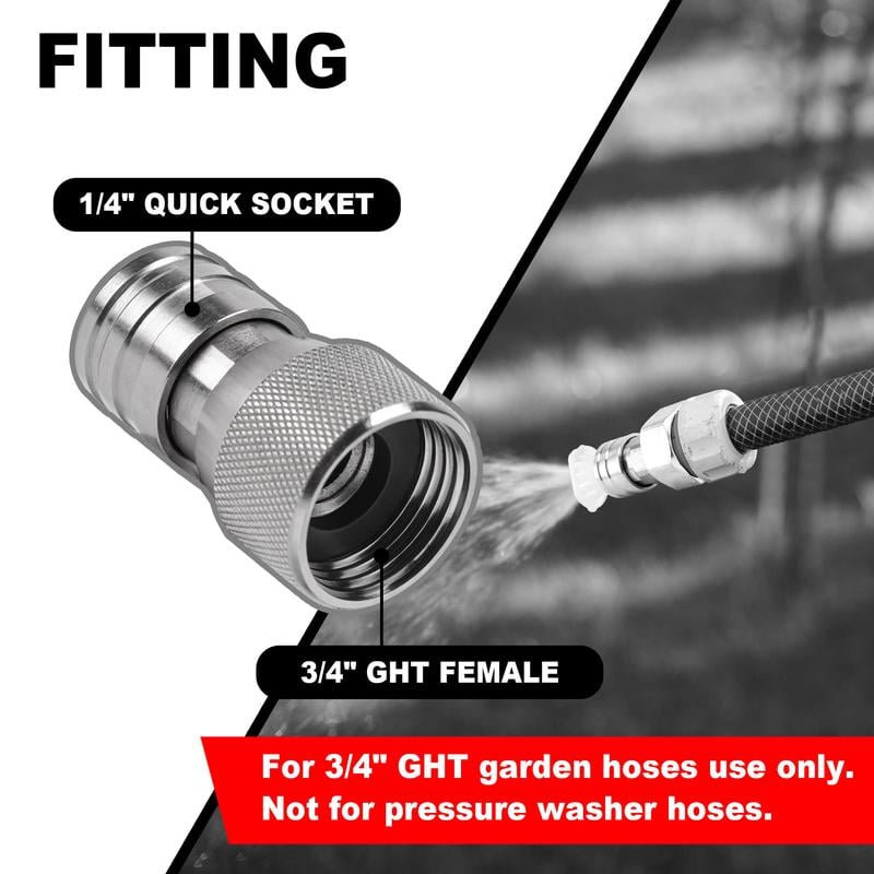 Garden Hose Adapter Stainless Steel Quick-Connect 3/4-Inch
