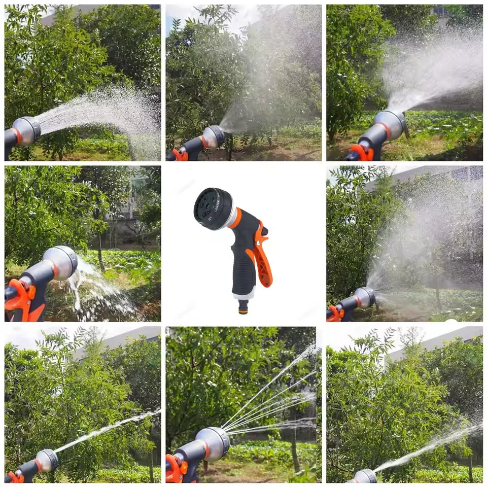 Garden Hose Nozzle 8 Spray Patterns Locking Trigger