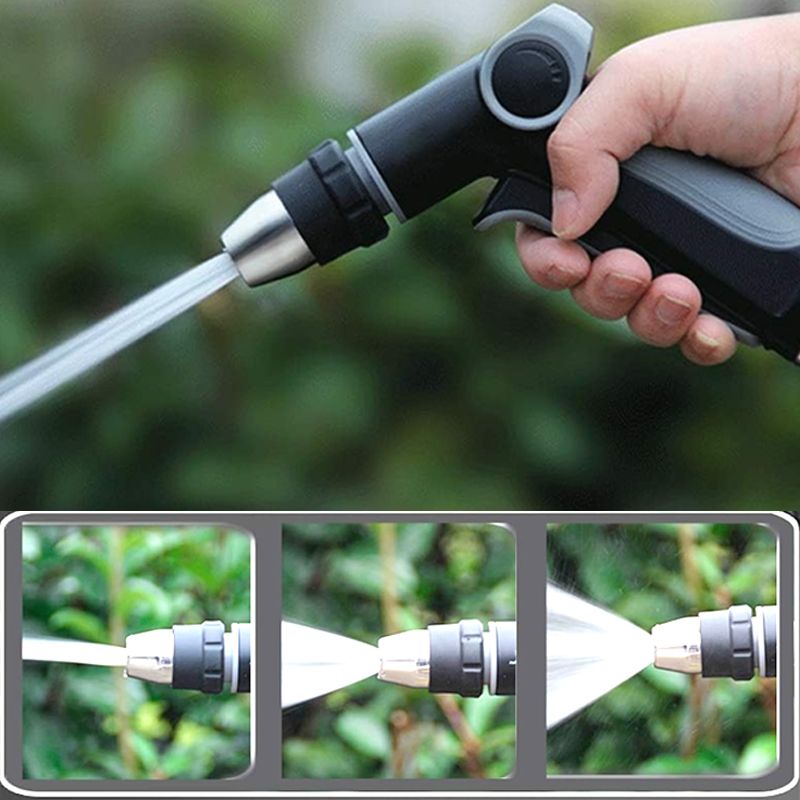 Garden Hose Nozzle High-Pressure & Adjustable Spray Quick-Connect