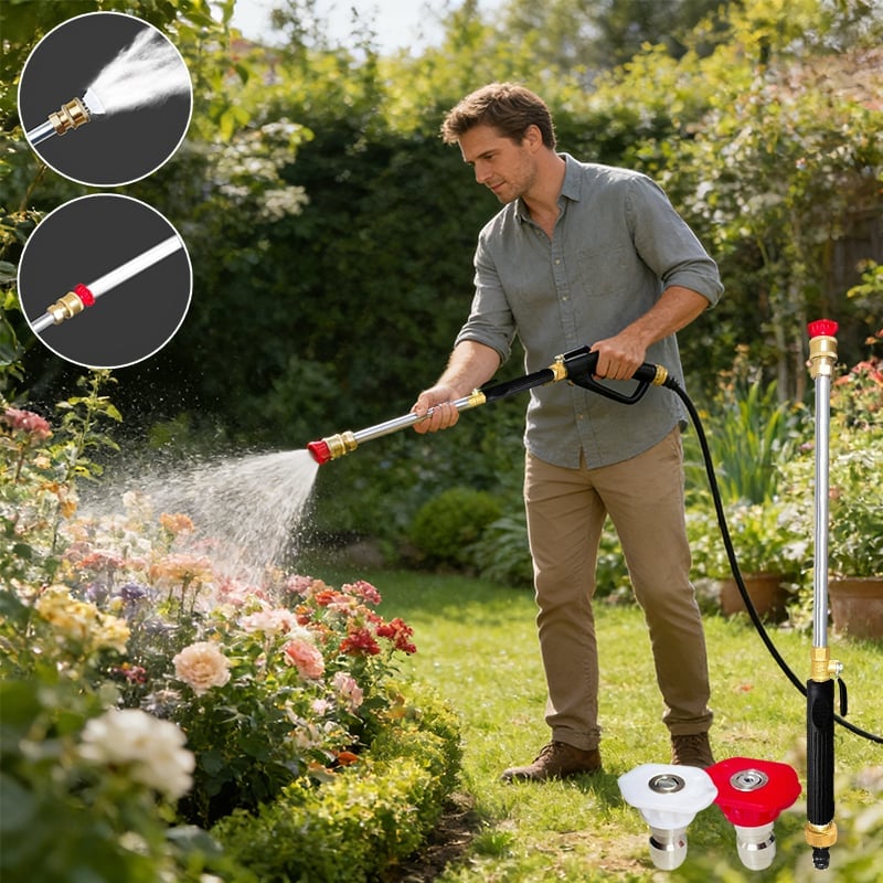 Garden Hose Nozzle High-Pressure Jet & Fan Leak-Proof
