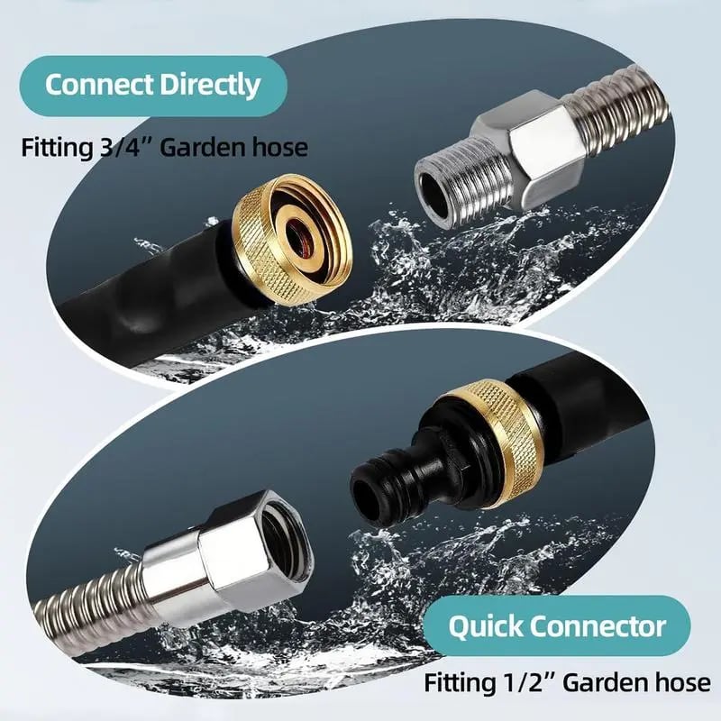 Garden Hose Nozzle High-Pressure Jet & Fan Leak-Proof