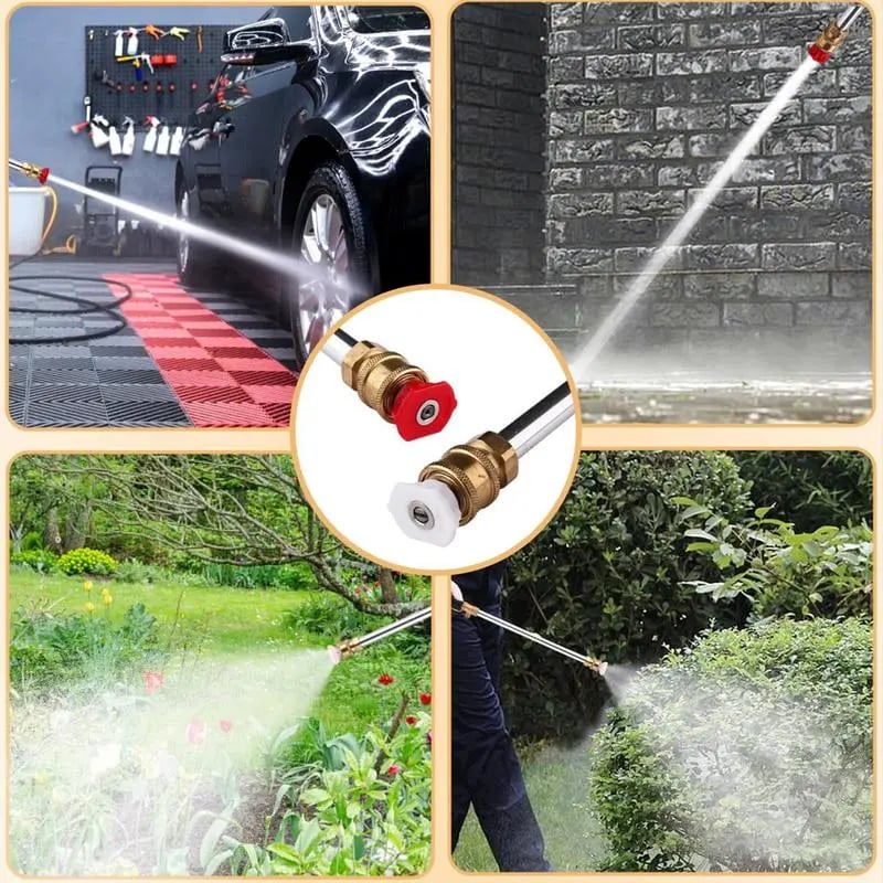 Garden Hose Nozzle High-Pressure Jet & Fan Leak-Proof