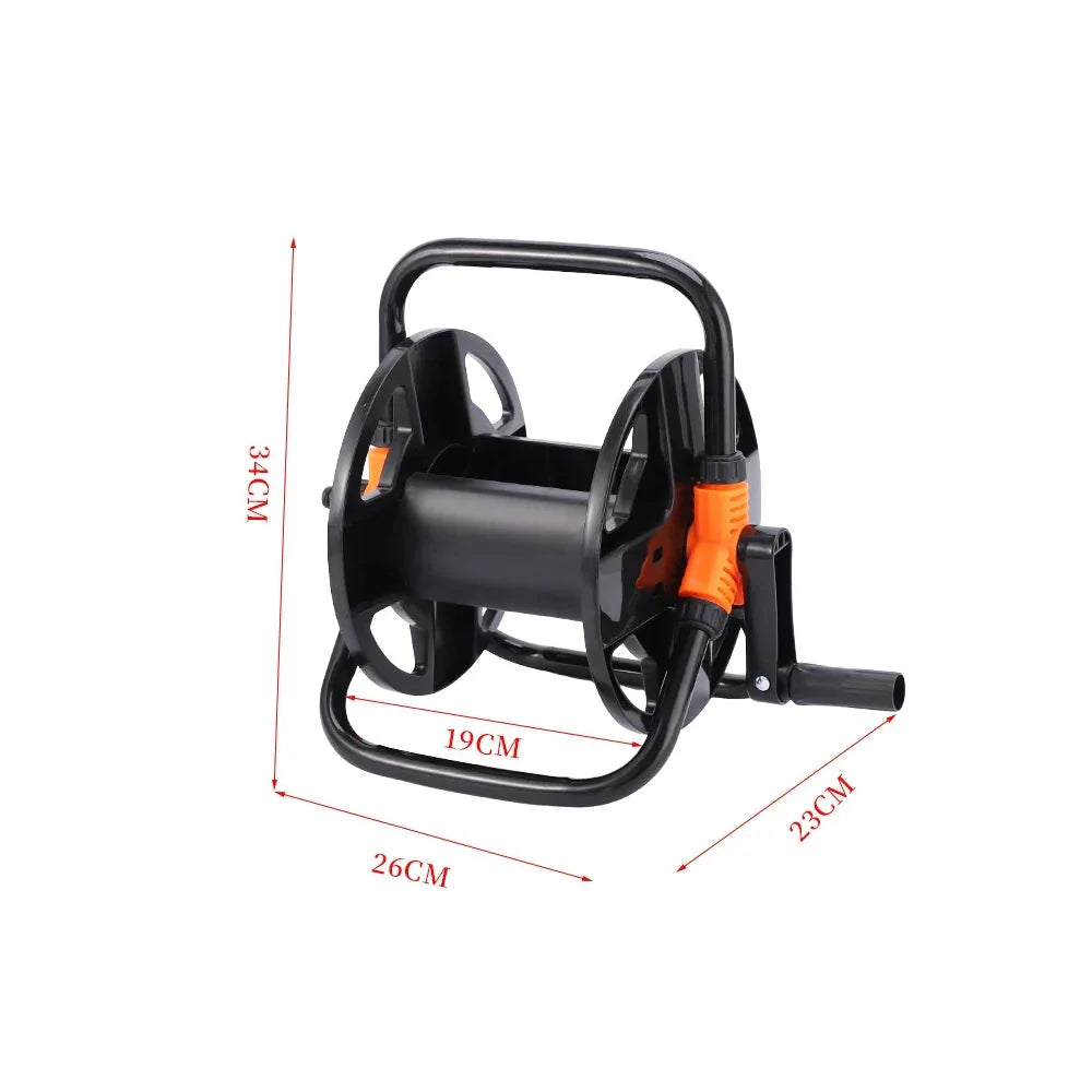 Garden Hose Reel Freestanding Crank Handle Integrated Hose Guide