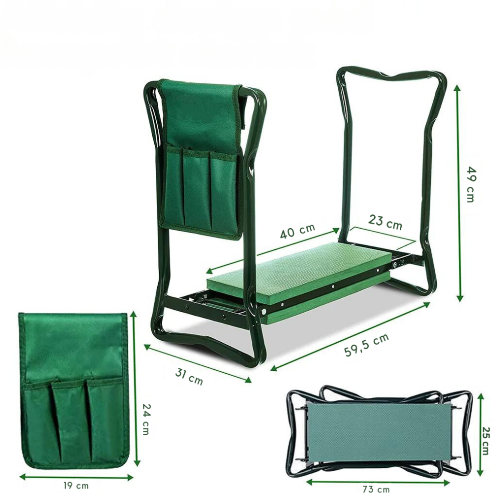 Garden Kneeler Foldable 2-in-1 Padded Seat Steel Frame