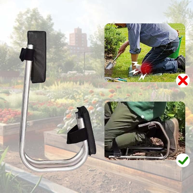 Garden Kneeler Height-Adjustable Padded Seat Reinforced Steel